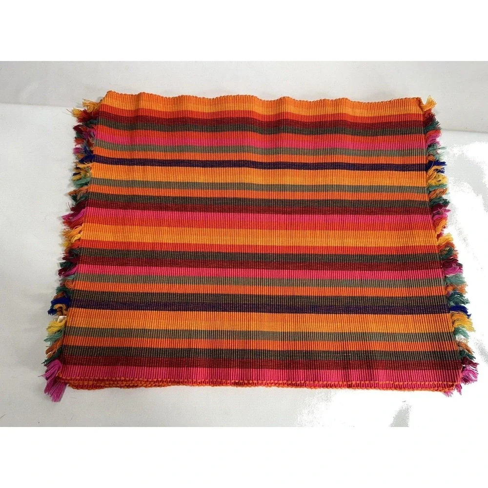 Crate And Barrel Placemats Set Of 4 Fiesta Stripe Cottagecore Table Decor